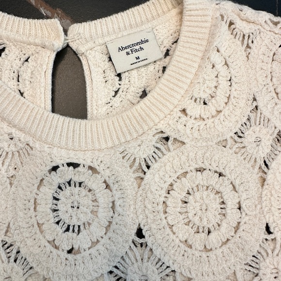 Abercrombie & Fitch White Crochet Women's Top - Picture 4 of 8